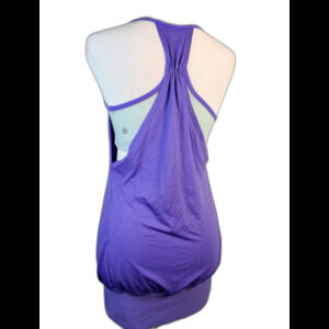 Lululemon No Limits Tank Size 4 Purple Aqua Built In Bra Yoga Gym Racerback
